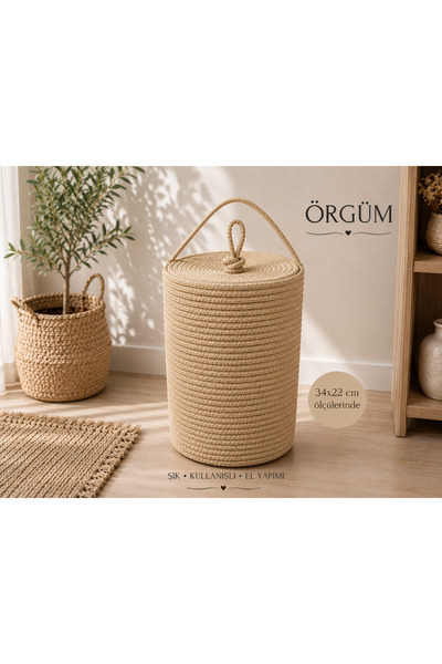 ÖRGÜM Suport pentru genți 33x22 cm Coș organizator cu aspect de răchită
