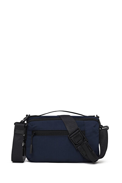 Derimod D-Pack Men's Navy Blue Long Strap Mini Fabric Crossbody Bag 26Sbd30116F