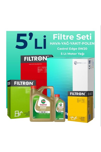 Filtron Fiat Egea 1.6 Dizel Filtre Bakım Seti CAST ROL Motor Yağlı (2015-2023) 5 Li