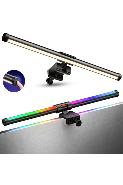 Pomefar 44cm RGB Touch Control Monitor Light Bar, Dimmable Anti Glare Eye-Car...