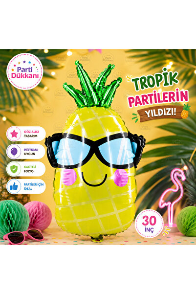 Parti Dükkanı Ananas Folyo Balon 30 İnç Tropikal Parti Balonu Helyum Uyumlu Y...