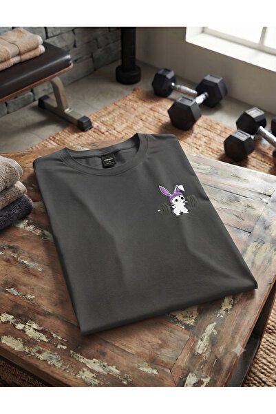 KOZİA OUTDOORS Women'S/Men's Unisex Weightlifter Rabbit Print Crew Neck Overs...
