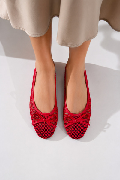 FootFrenzy Elora Women's Mesh Ballerina Bowknot Casual Summer Lightweight Com...