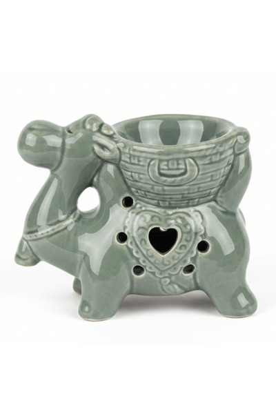 AKDC Camel Shape Ceramic Oil Burner 10x8 cm - Sage Green