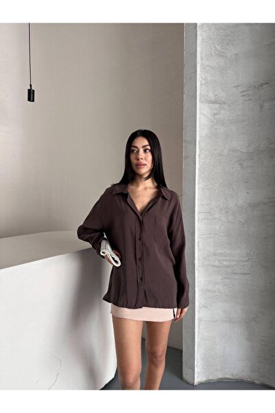 PİNK FLY Lara Keten Women's Oversize Shirt