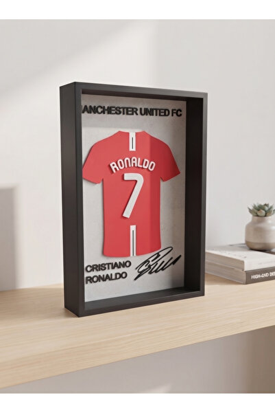 Riva Self Cristiano Ronaldo Manchester United 3D Duvar Tablosu - Futbolcu İmz...