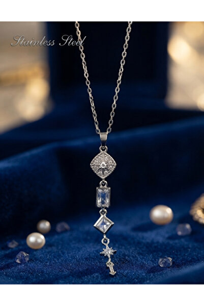 stainless steell 316L Steel Chain Silver Color Polar Star Energy Model Necklace