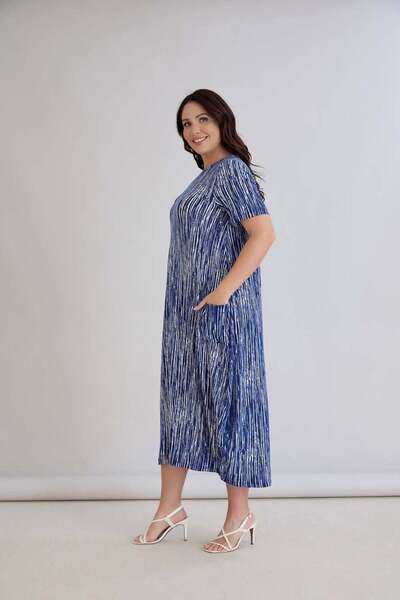 kısmet sepeti Women's Stylish Combed Cotton Dress with Pocket Detail in Visco...