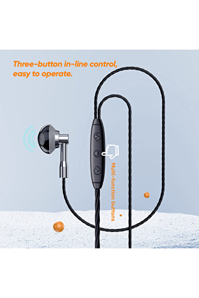 Vidvie HS682 Type-C Wired Earphones with Microphone and In-Line Controls – Black