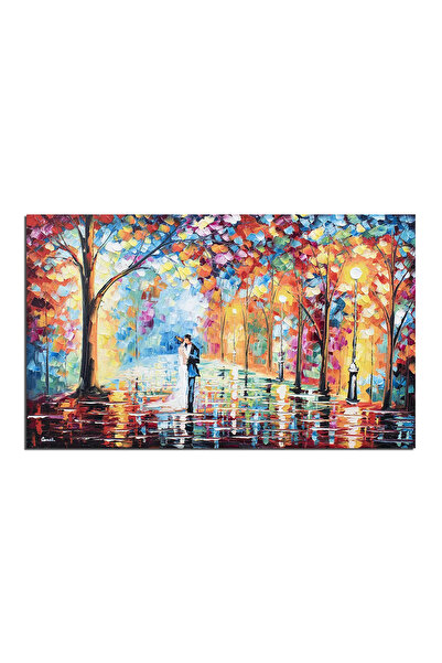 artnova Ръчно рисувана картина на младоженци, Каменна къща, 100x60см маслена ...