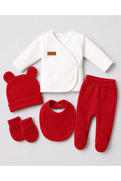Hülya's MIND Waffle Fabric Organic Cotton Teddy Bear with Ears and Hat, Set o...