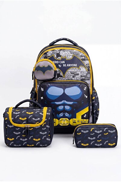 Freedom Set of 4, Boy's Patterned Primary School School Bag + Lunch Box + Pen...