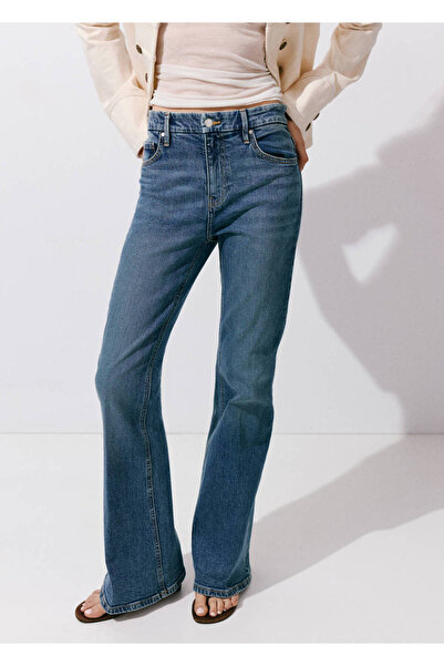 MANGO Woman İspanyol paça yüksek bel jean pantolon