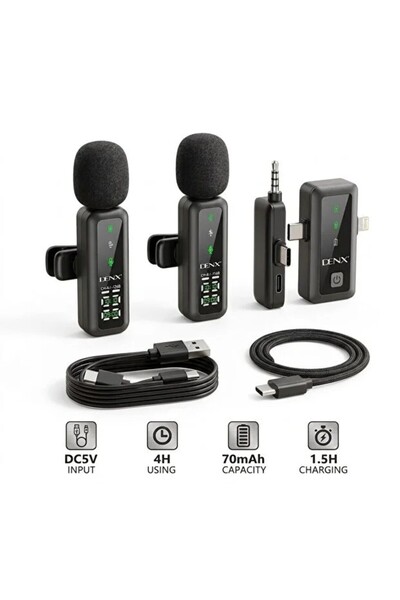 Denx Professional Performance Microphone Easy-To-Use Smart Noise Reduction Te...