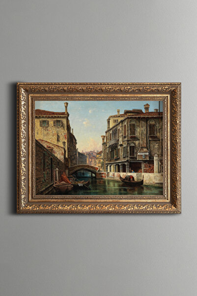 epiqart View of the Venetian Canals and Bridges - Vintage Patterned Painting ...