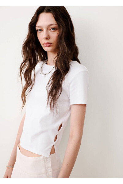 Mango Teen Yırtmaç detaylı tişört