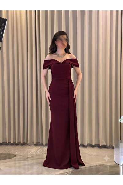MNCENTER Soft Dress Burgundy