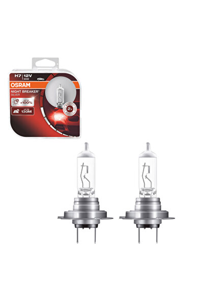 Osram Λάμπες Αλογόνου H7 12V 55W Night Breaker Silver 64210NBS-HCB 2 Τεμάχια ...