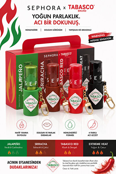SEPHORA COLLECTION Outrageous Plump Volume X Tabasco® - 4 Farklı Ton, 4 Farkl...