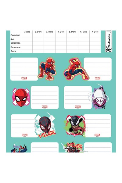 KESKİN COLOR KESKİN 220130-06 SPIDER-MAN PROGRAM DE CURSURI ETICHETĂ TRIPLĂ 3BUC