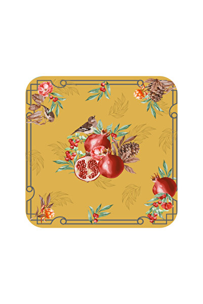 Rosivella Pomegranate Yellow 6-Piece Glass & Tray Set