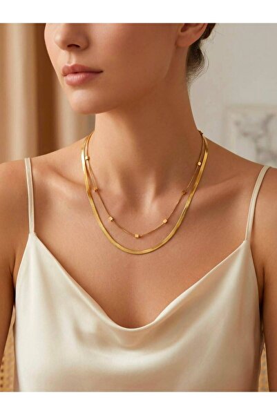 VAREVİA 2-Piece Steel Chain Necklace