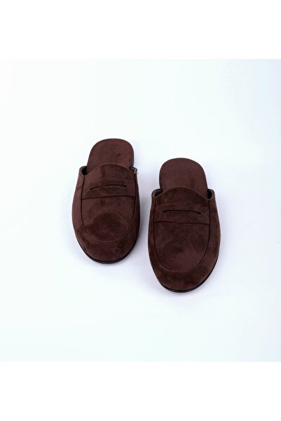 DEPASSE Men's Suede Slippers Brown Home Office Guest Dowry Groom