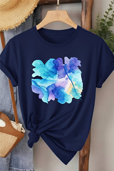 l'eivor Pastel Flower Design Printed Women's Cotton T-Shirt