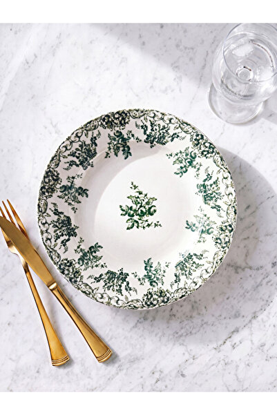 LC Waikiki Flower Embroidered Porcelain Cake Plate 19 cm for Style Enthusiast...
