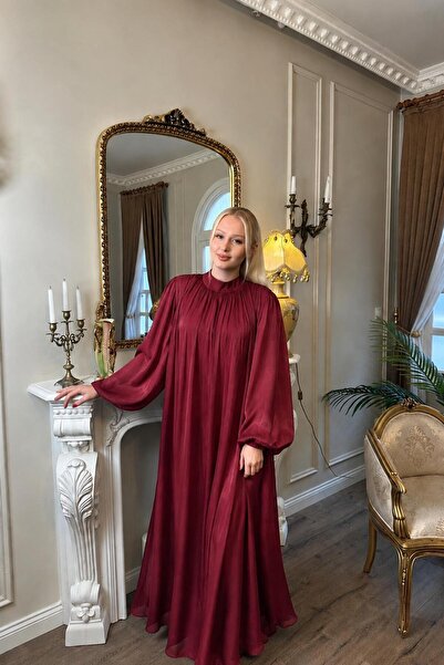 Bess Store Women's Hijab Plus Size Self-Pleated Loose Dress