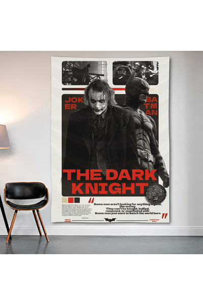 Geek Cultcha لوحة جدارية من The Dark Knight Joker، ملصق من قماش الساتان عالي ...