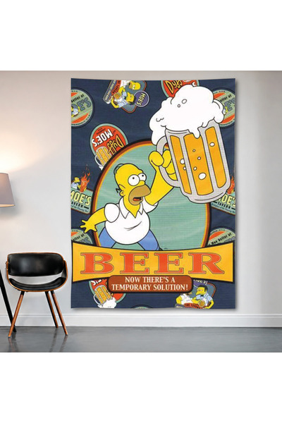 Geek Cultcha Beer Vintage Cartoon Advertisement Wall Covering Wall Tapestry F...