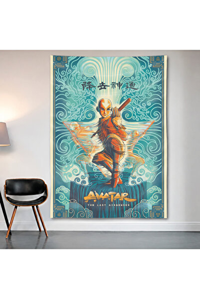 Geek Cultcha Avatar Aang Wall Covering Wall Tapestry First Quality Satin Fabr...