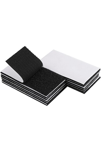 Arabest 10 Sets 2x4 Inch Adhesive Square Hook and Loop Tape,Sticky Back Faste...