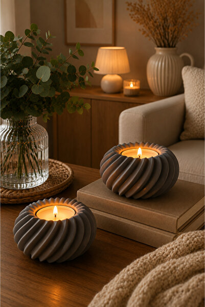3D BASKI EVRENİ Dağ Teknoloji 3D Baskı Spiral Tealight Mumluk | Modern Dekora...