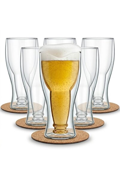 İdeas4comfort Set de 6 pahare de bere 450 ml cu perete dublu Ideas4Comfort ® ...