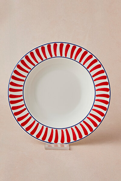Karaca Kırmızı ÇizgiliDeep Pasta Tabağı 20 cm