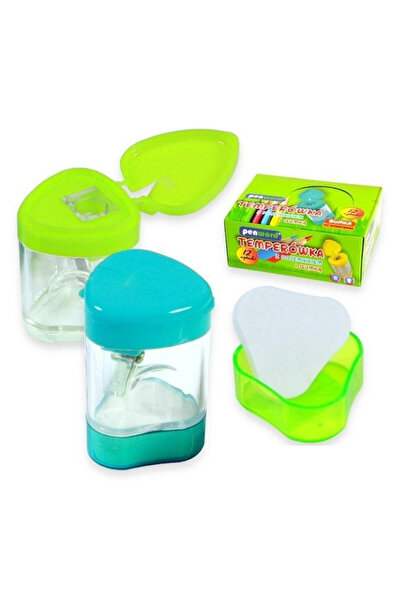 PENWORD Ascutitoare cu radiera set 12 buc cutie 10.2x16.2cm