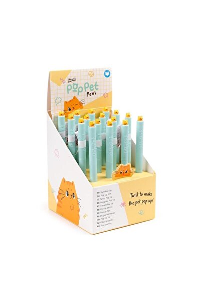 Puckator Set pixuri Cats PopPet, cap pop-up in forma de pisica, cerneala neag...