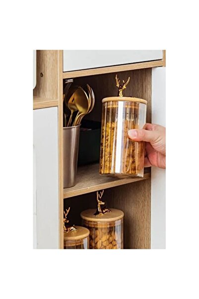 Empressco Transparent Glass Jar with Bamboo Lid, Sturdy and Stylish Storage S...
