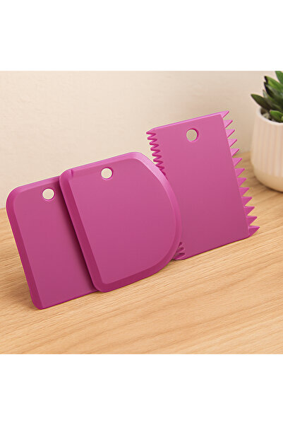 Generic Brand 3-Piece Plastic Dough Cutter and Scraper Set