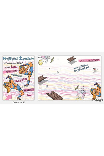 STAMP Felicitare B6 Comic nr. 11, cu plic, design ilustrat, multicolor, 178×1...