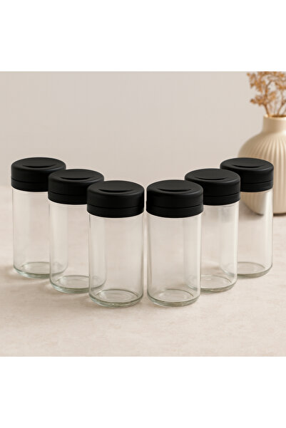 magicool Glass 225ml 6-Piece Spice and Salt Shaker Set - Plastic Lid