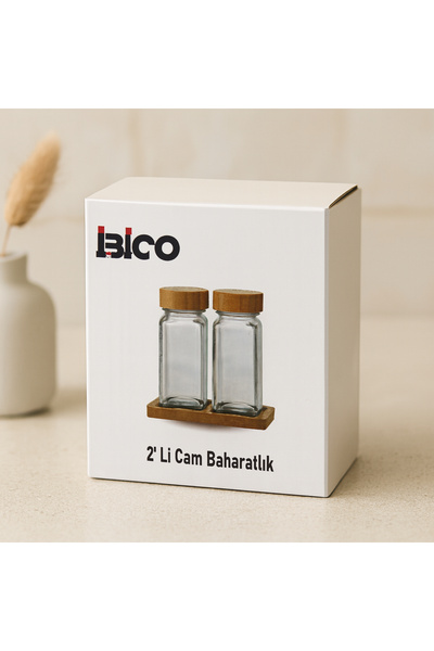 magicool Glass Salt and Pepper Shakers 120 ml Set of 2 - with Bamboo Lids