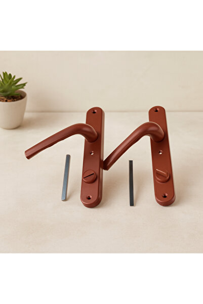 OSKA GLOBAL Pvc Bathroom-Wc Lockable Door Handle Coffee Color