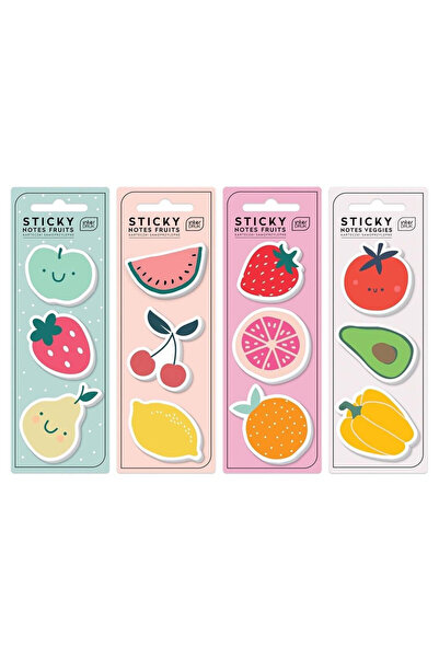 Interdruk Note adezive Fruits multicolor 176x62mm set 75 buc