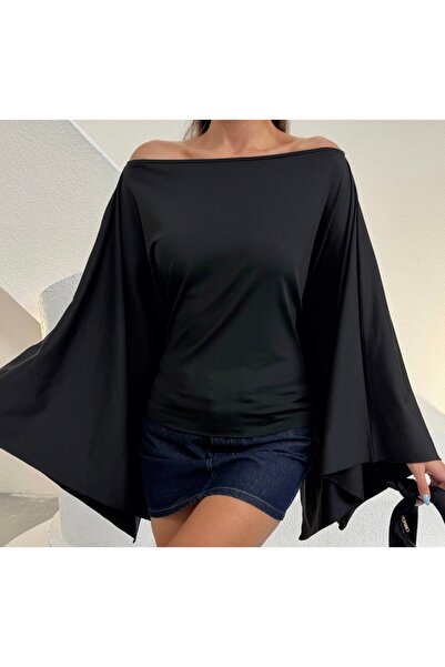Butik Beyza Ελαστική υφασμάτινη μπλούζα με κάπα