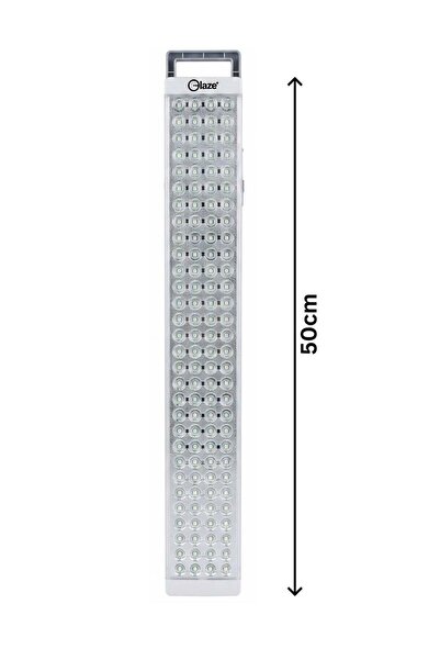 Glaze مصباح طوارئ قابل لإعادة الشحن - 120 قطعة من مصابيح LED SMD، بطارية ليثيوم أيون 3.7 فولت 3 أمبير، تدوم حتى 9 ساعات، حماية من الشحن الزائد - أبيض