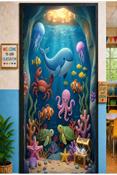 PROMISEBACKDROP2 190X75Cm Elastic Door Decoration, Fabric Door Dressing, Fish...