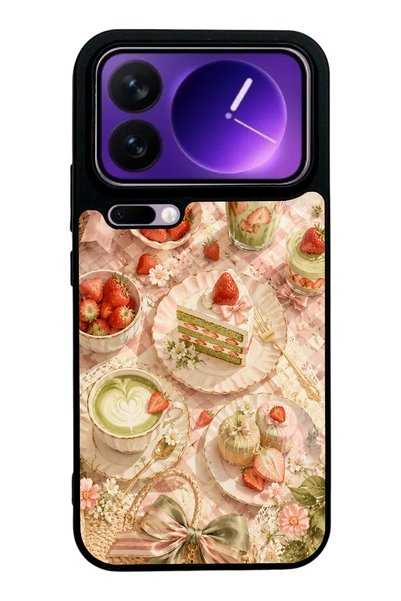 Spoyi حافظة هاتف Xiaomi 17 Pro بتصميم فراولة ماتشا لامعة